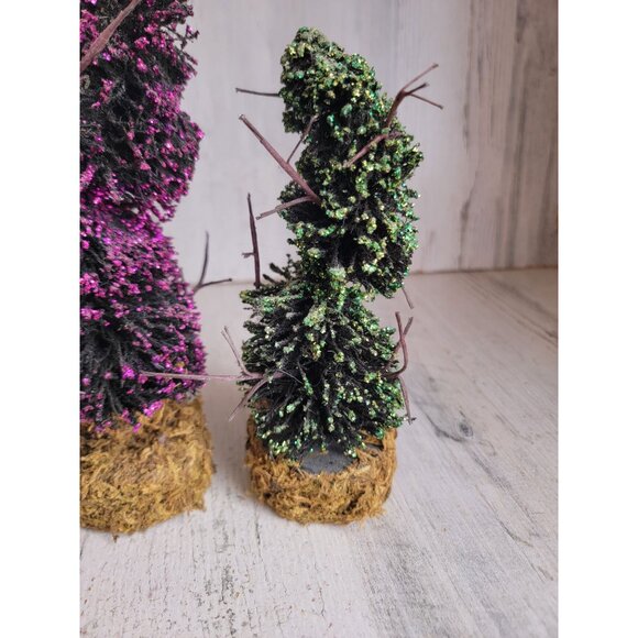 Dept 56 Halloween glitter spooky topiary Xmas‎ village set - Picture 3 of 6